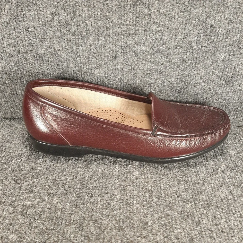 SAS Tripad Comfort Slip On Loafers Women's Size 8.5N Burgundy Pebble Grain